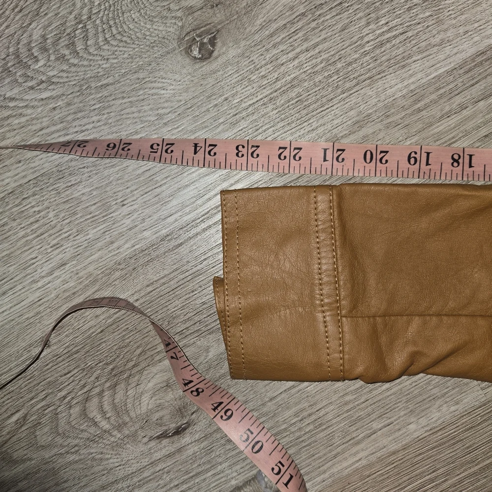 Tan Leather Hooded Jacket for Girls